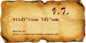 Vitárius Tünde névjegykártya